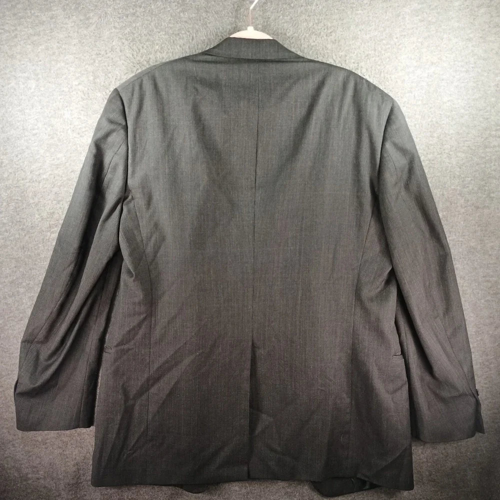 Hart Schaffner Marx Blazer Men 48L 100% Virgin Wool Black Pocket Softly Tailored